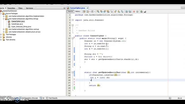 Hackerrank Algorithm String Caesar Cipher Solution in Java смотреть онлайн