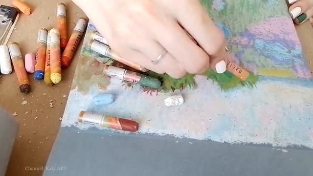 РИСУЮ ПАСТЕЛЬЮ | Пейзаж | Художник | масляная пастель Oil Pastel