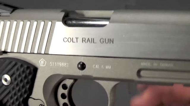 Overview: Cybergun/KWC Colt 1911 Rail Gun Stainless CO2 GBB pistol смотреть онлайн