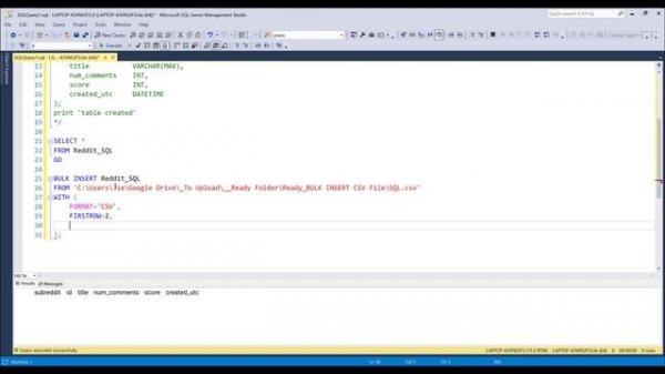 How To Upload CSV Files Using BULK INSERT SQL Statement In Microsoft SQL Server