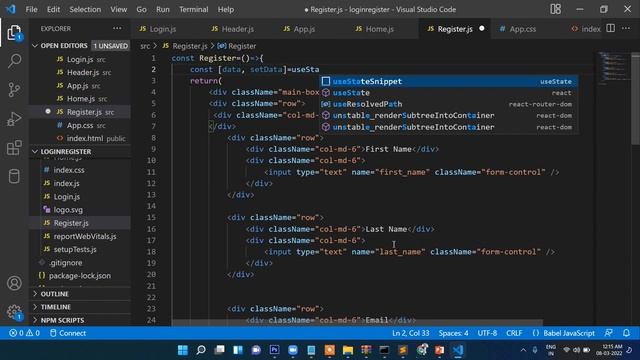 1.React js Registration Login with PHP MySQL | Reactjs Tutorial | React Js Login Register Example смотреть онлайн