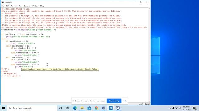 Python #9- Roulette Wheel Color смотреть онлайн