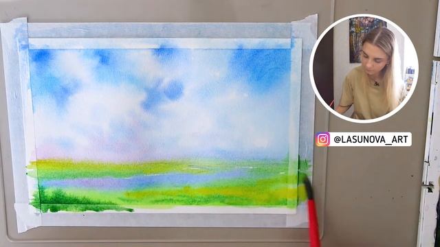 КАК НАРИСОВАТЬ ОБЛАКА: рисуем небо акварелью (мастер класс). смотреть онлайн