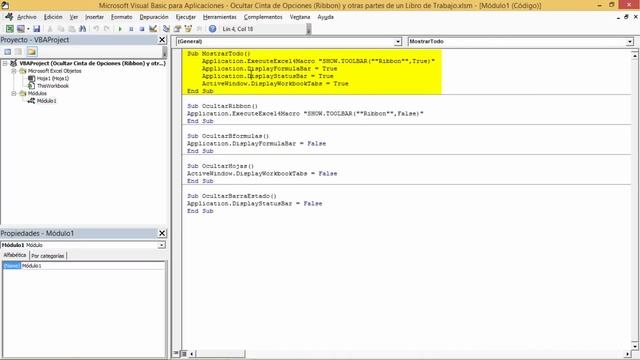 Ocultar Cinta De Opciones O Ribbon | VBA Excel 2013 #40