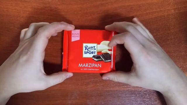 Обзор шоколада Ritter Sport Марципан | Темный шоколад с марципаном | ФУДОБЗОР смотреть онлайн