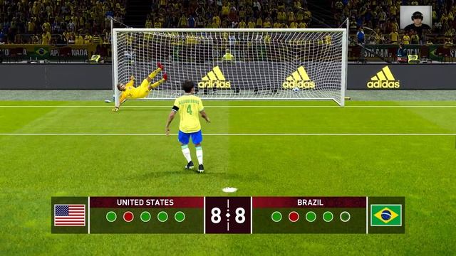 USA vs BRAZIL - Penalty Shootout 2023 - Pulisic vs Neymar - eFootball PES Gameplay | World Cup смотреть онлайн
