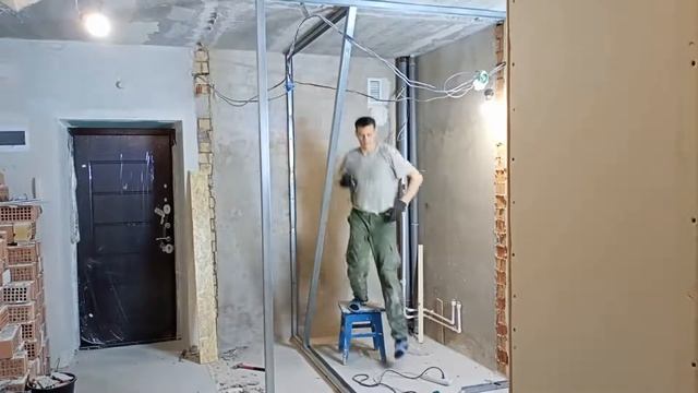 Делаем каркас для туалета - ЛЕГКО #каркас #профиль #новостройка #туалет #ремонт смотреть онлайн