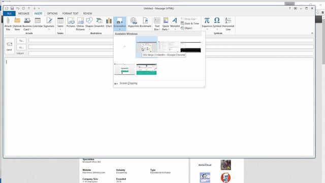 How to Insert a Screenshot or Screen Clipping in Outlook смотреть онлайн