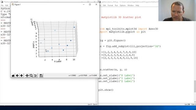 Python Basics Tutorial Matplotlib 3D Scatter Plot смотреть онлайн