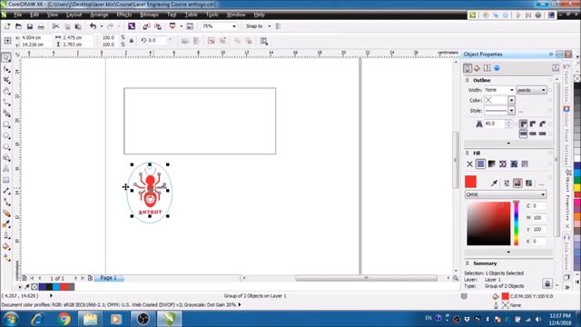 ANTBOT How to Engrave &cutting together on corelLASER V2 смотреть онлайн