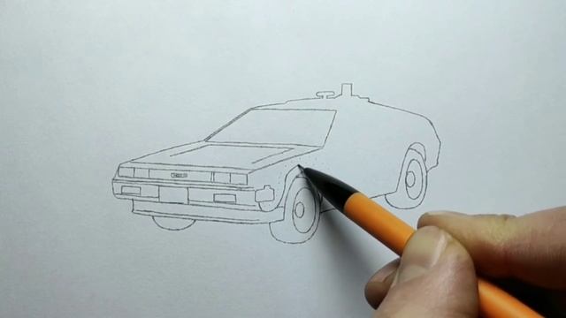 How To Draw A DeLorean DMC-12 / Back To The Future Car / Drawing Delorean Time Machine