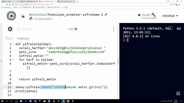 python 3 dersleri -22- örneklerle fonksiyonlar-4 смотреть онлайн
