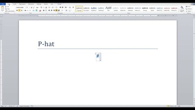 How to type p-hat in Word смотреть онлайн