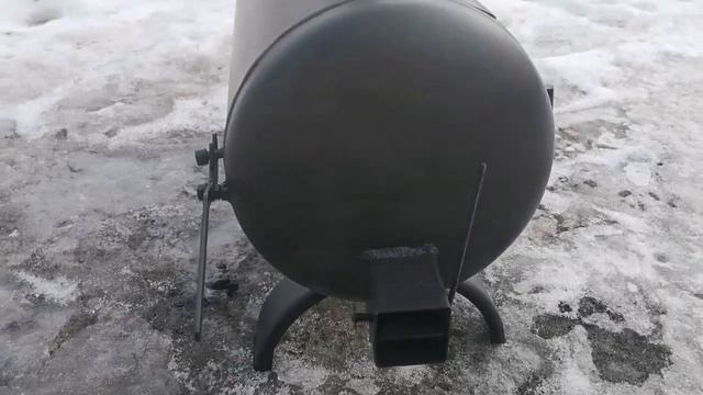 печь буржуйка из газового балона, тест с пирометром смотреть онлайн