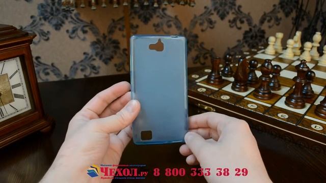 Полимерная из качественного силикона задняя панель-чехол-накладка для Huawei Honor 3C голубая смотреть онлайн