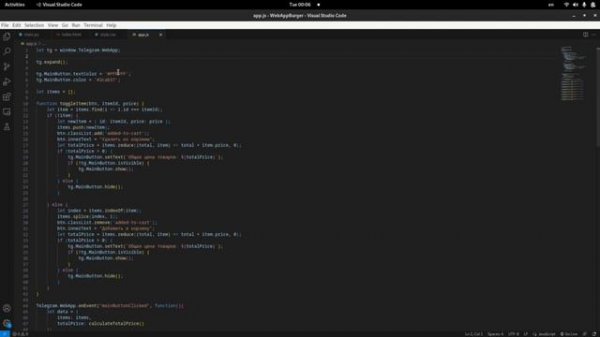 Telegram БОТ на PYTHON WebApp БУРГЕРНАЯ