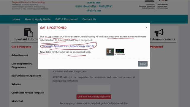 JNU CEEB DBT JRF Postponed GAT B BET 2020 смотреть онлайн