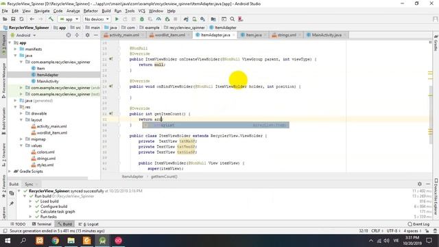 Android Studio : Recycler View And Spinner смотреть онлайн