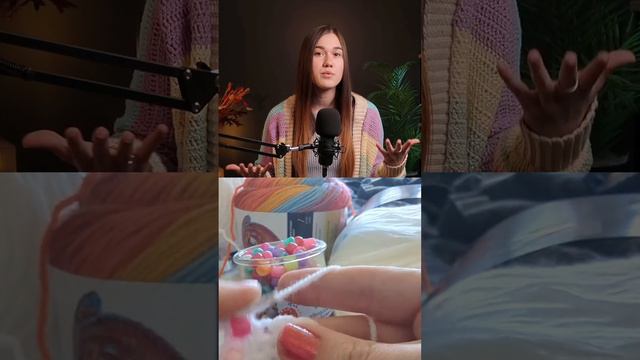 Просто добавьте бусины в вязание #вязание смотреть онлайн