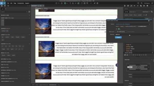 Creating Timelines for Bootstrap with Pinegrow Web Editor