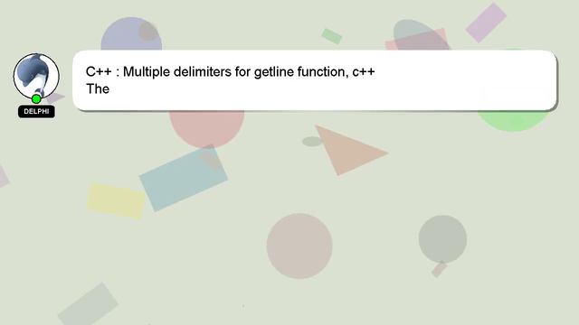 C++ : Multiple delimiters for getline function, c++ смотреть онлайн