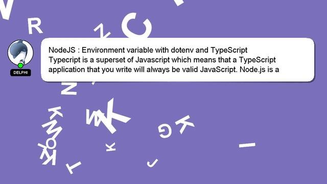 NodeJS : Environment variable with dotenv and TypeScript смотреть онлайн