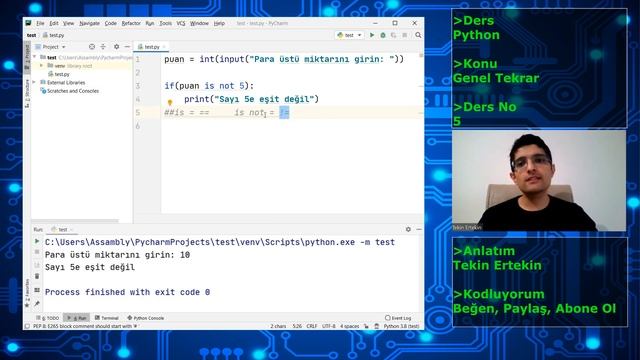 Python Dersleri | Programlama Öğren | Ders 5 Genel Tekrar смотреть онлайн