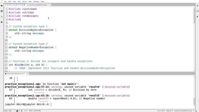 C++ Programming Practice (Fall 2023) - 3.03 - Exceptions II