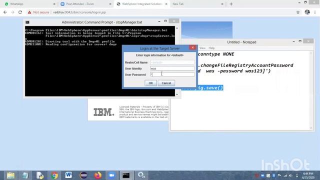 Reset WAS (websphere)admin password. смотреть онлайн