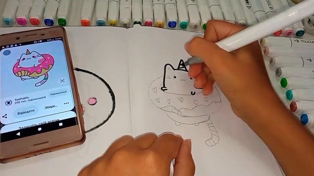 Рисовалочка ⭐ Как нарисовать милую кошечку в пончике? ? смотреть онлайн