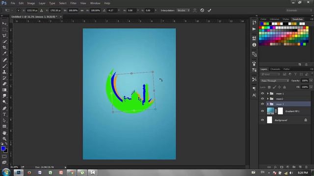 Greeting Eid card 2017 ideas with high contrast color in adobe photoshop cc 2015 смотреть онлайн
