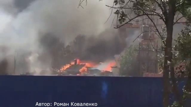 Крупный пожар в Ростове-на-Дону в районе Театральной площади 21.8.2017
