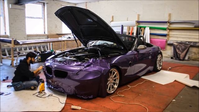 BMW Z4 Oracal Violet Metallic Wrap смотреть онлайн