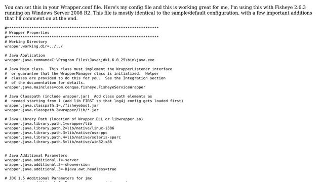 How do I set "MaxPermSize" for Atlassian Fisheye/Crucible running as service on Win2k3? смотреть онлайн