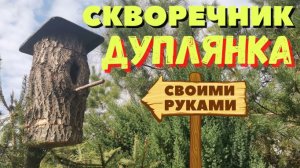 Как сделать ДУПЛЯНКУ (оригинальный скворечник из цельного бревна) своими руками