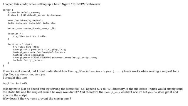 DevOps & SysAdmins: What does try_files do in this nginx configuration? (2 Solutions!!) смотреть онлайн