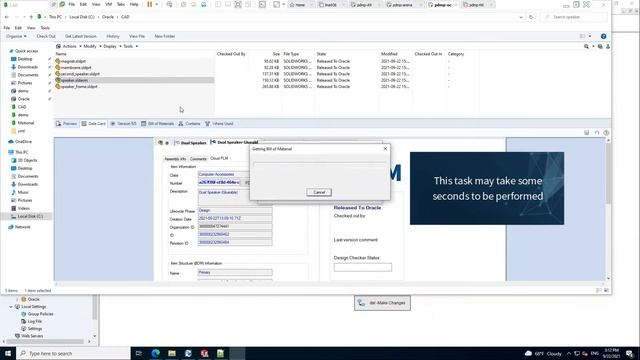 SOLIDWORKS PDM to Oracle PD Cloud Integration смотреть онлайн