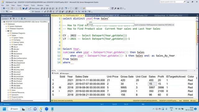 SQL Tutorial || SQL Interview Questions Current Year and Last Year Sales #sql #sqlserver #database смотреть онлайн
