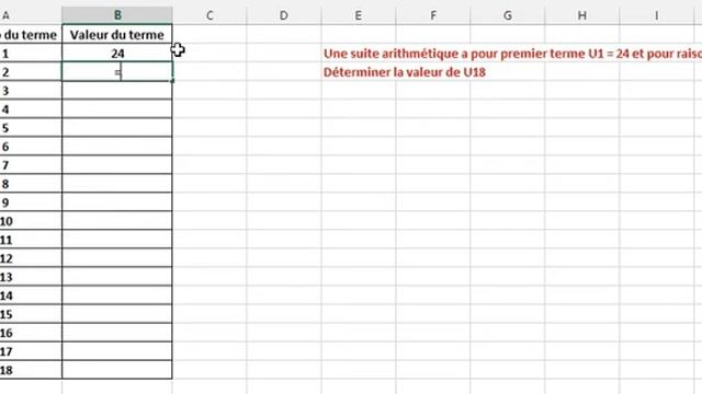 Suite arithmétique Excel смотреть онлайн