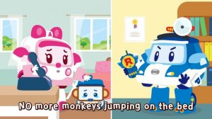 🐵Five Little Monkeys Jumping on The Bed🍌| Robocar POLI | Nursery Rhymes