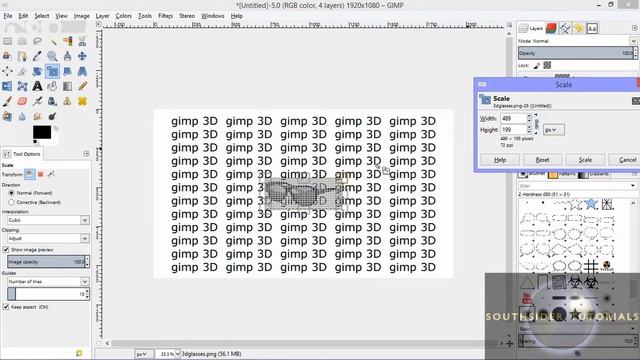 Gimp 3D tutorial (anaglyph glasses red/cyan) смотреть онлайн