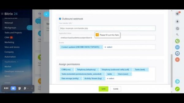 How to get Rest API URL and Create Application for Rest API in Bitrix24