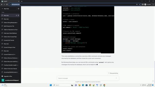 Python pymssql get message returned from Database after command is executed смотреть онлайн