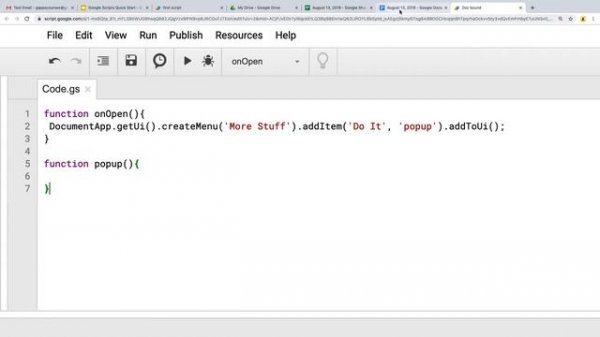 Google Apps Script Code Example 9 Bound Script UI Alert