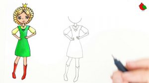 Как нарисовать царевну Василису из мультика Царевны / Раскраски малышам / Мультик раскраска