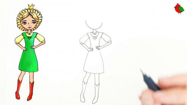 Как нарисовать царевну Василису из мультика Царевны / Раскраски малышам / Мультик раскраска