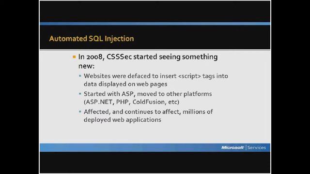 Security: SQL Injection смотреть онлайн
