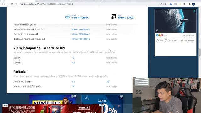 Batalha de processadores Ryzen 7 5700 x Core I9 10900k qual é o melhor ?? #ryzen #corei9 #intel смотреть онлайн