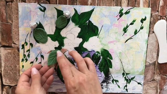 DEMO: How to sculpt flowers from a sculpting mass/Картина Анютины глазки из солёного теста смотреть онлайн