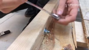 Монтаж мебельного болта DIN 603 от krepcom.ru #болт